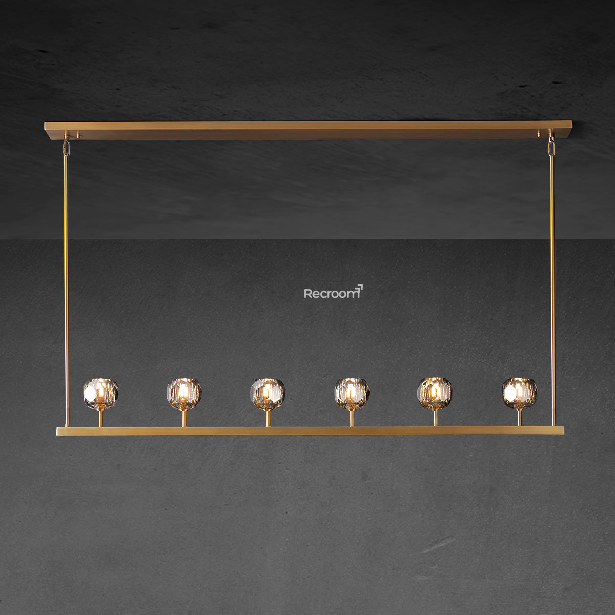 Boulew Crystal Glass Linear Chandelier 60" - Zonesus