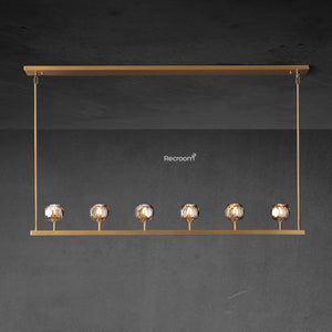 Boulew Crystal Glass Linear Chandelier 60" - Zonesus