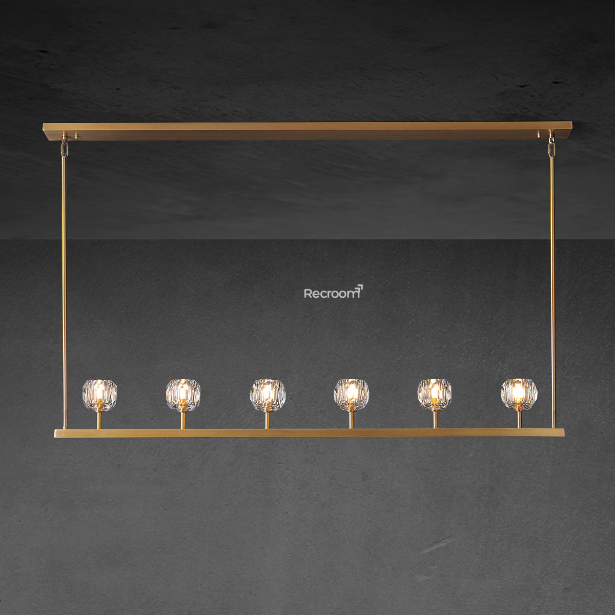 Boulew Crystal Glass Linear Chandelier 60" - Zonesus