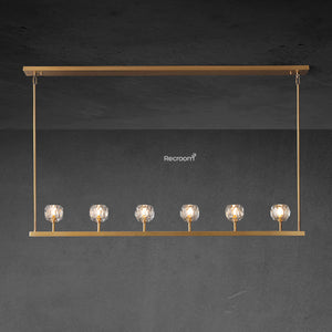 Boulew Crystal Glass Linear Chandelier 60" - Zonesus