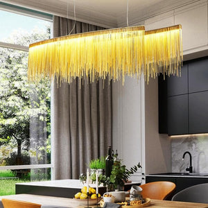 Alisa Luxury Length Chain Tassel Chandelier - Zonesus