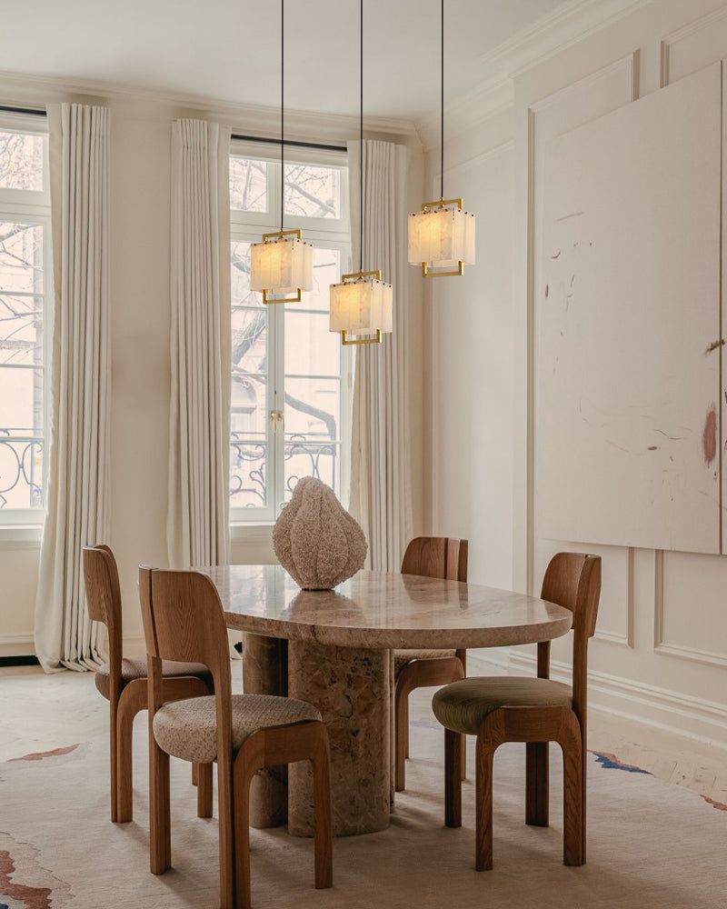 Elegant Cluster Alabaster Dome Suspension Light Lacquered Burnished Brass for hallway
