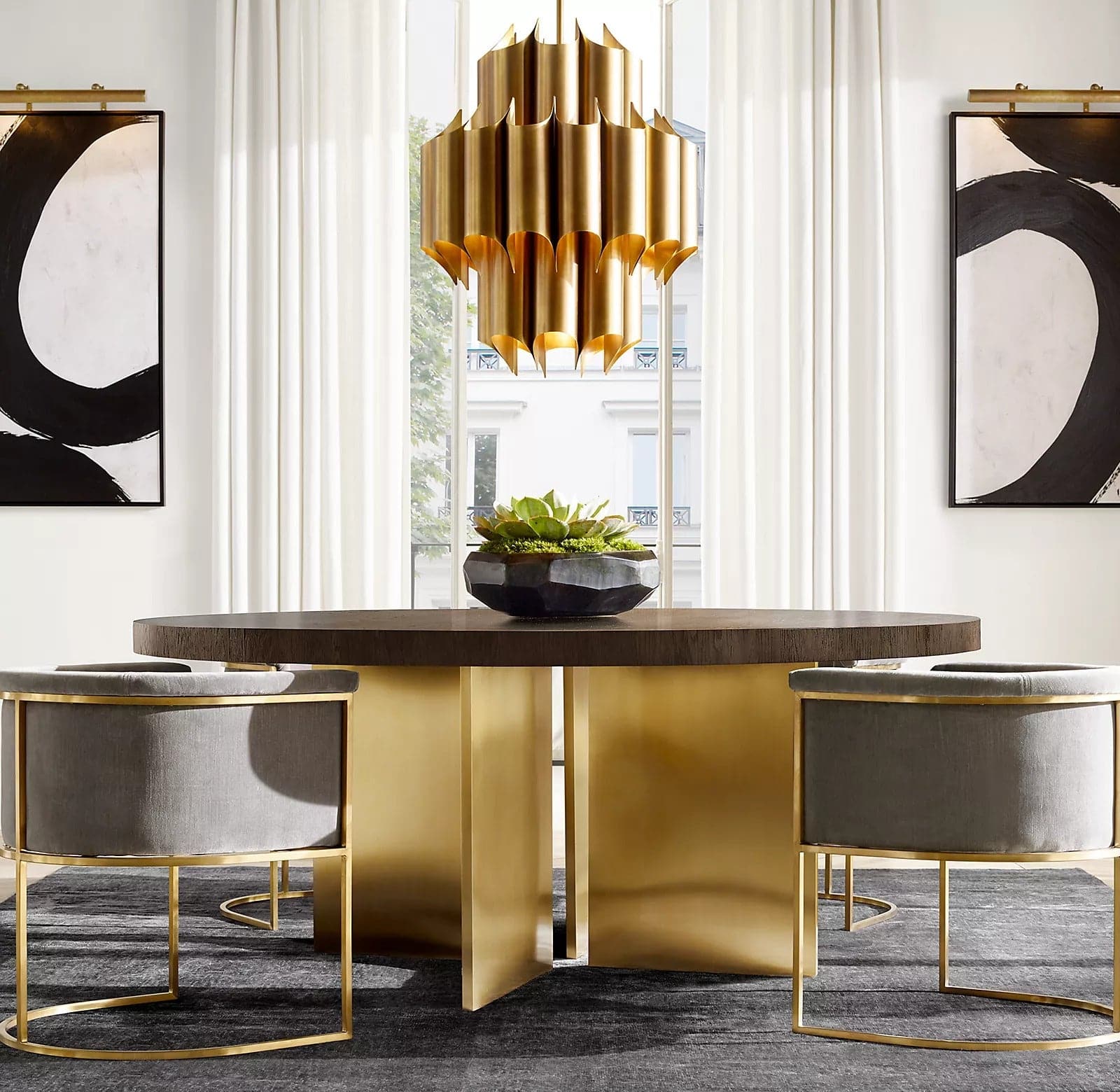 Catherine Brass Chandelier Pendant 24" - Zonesus