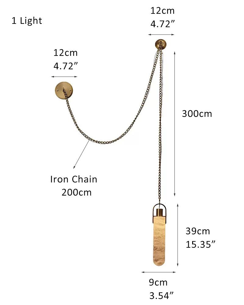 9-lights Brass Dome Pendant Chain Light over island lighting  | Cluster Alabaster Lighting