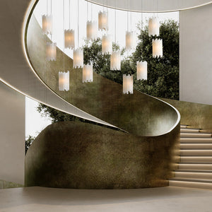 Gianna Rectangular Selenite Stone Chandelier 15 LIGHT 20 LIGHT - Zonesus