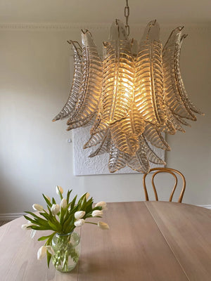 Murano Chandelier – 36 glass leaves – Smoked - Zonesus
