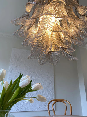 Murano Chandelier – 36 glass leaves – Smoked - Zonesus