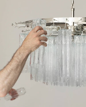 Murano Chandelier – 101 Tuber – Textured – Transparent - Zonesus