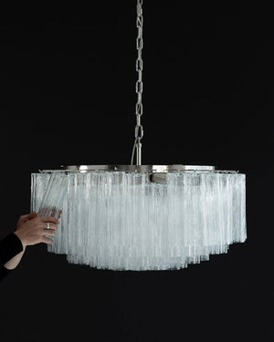 Murano Chandelier – 101 Tuber – Textured – Transparent - Zonesus