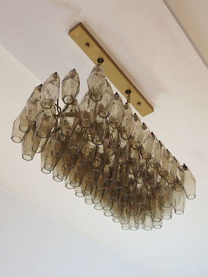 Murano Chandelier – Poliedri – 84 glasses – Smoked - Zonesus