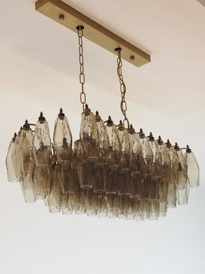 Murano Chandelier – Poliedri – 84 glasses – Smoked - Zonesus