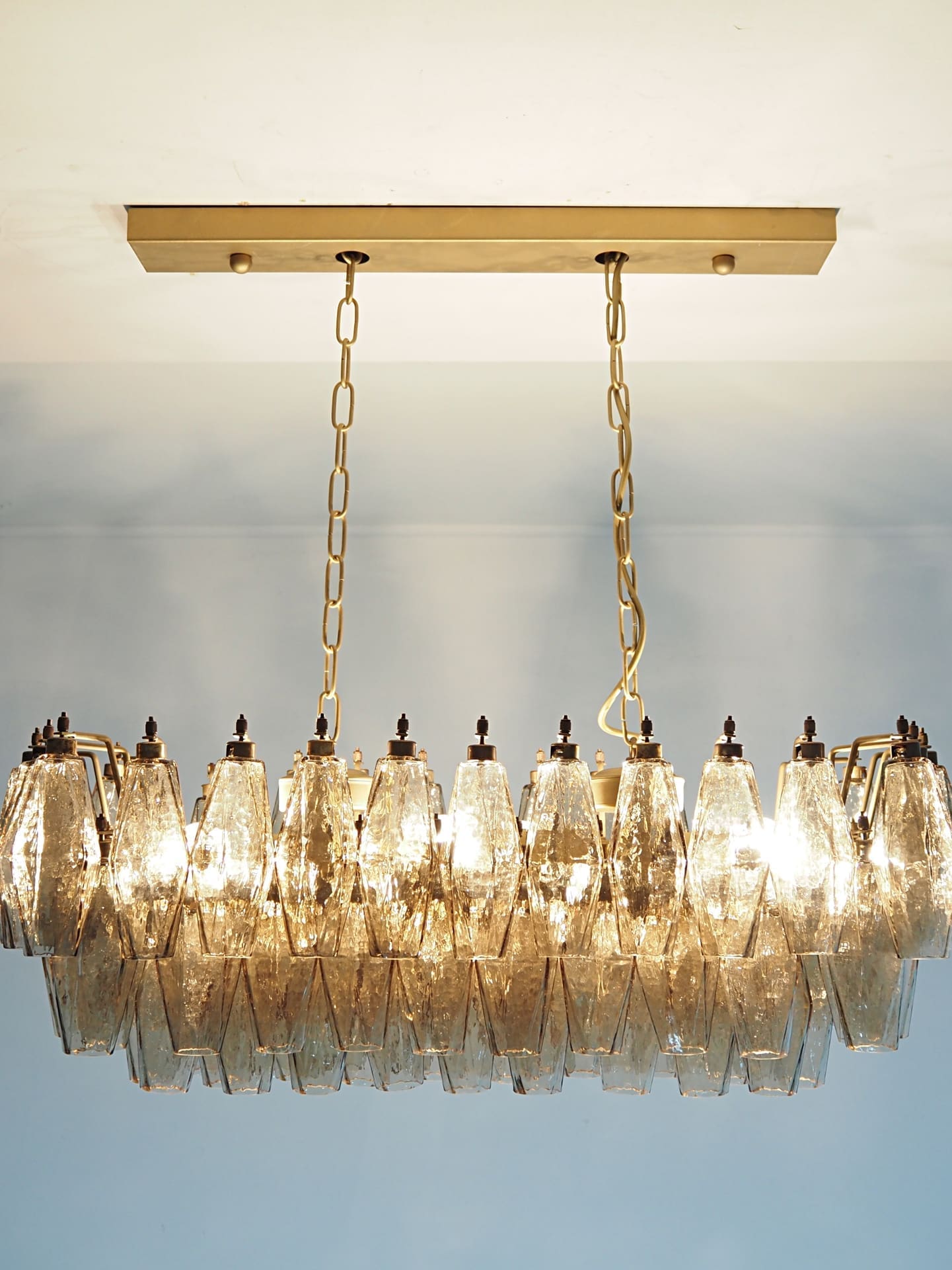 Murano Chandelier – Poliedri – 84 glasses – Smoked - Zonesus