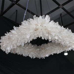 Cervine Square Geode Quartz Crystal Chandelier 24" - Zonesus