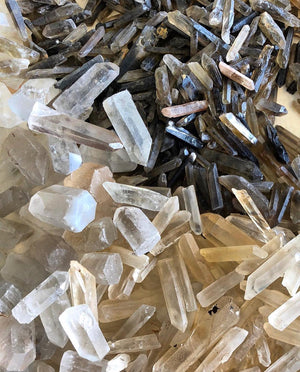 Cervine Round Brass & Clear Geode Quartz Crystal Chandelier 36" - Zonesus