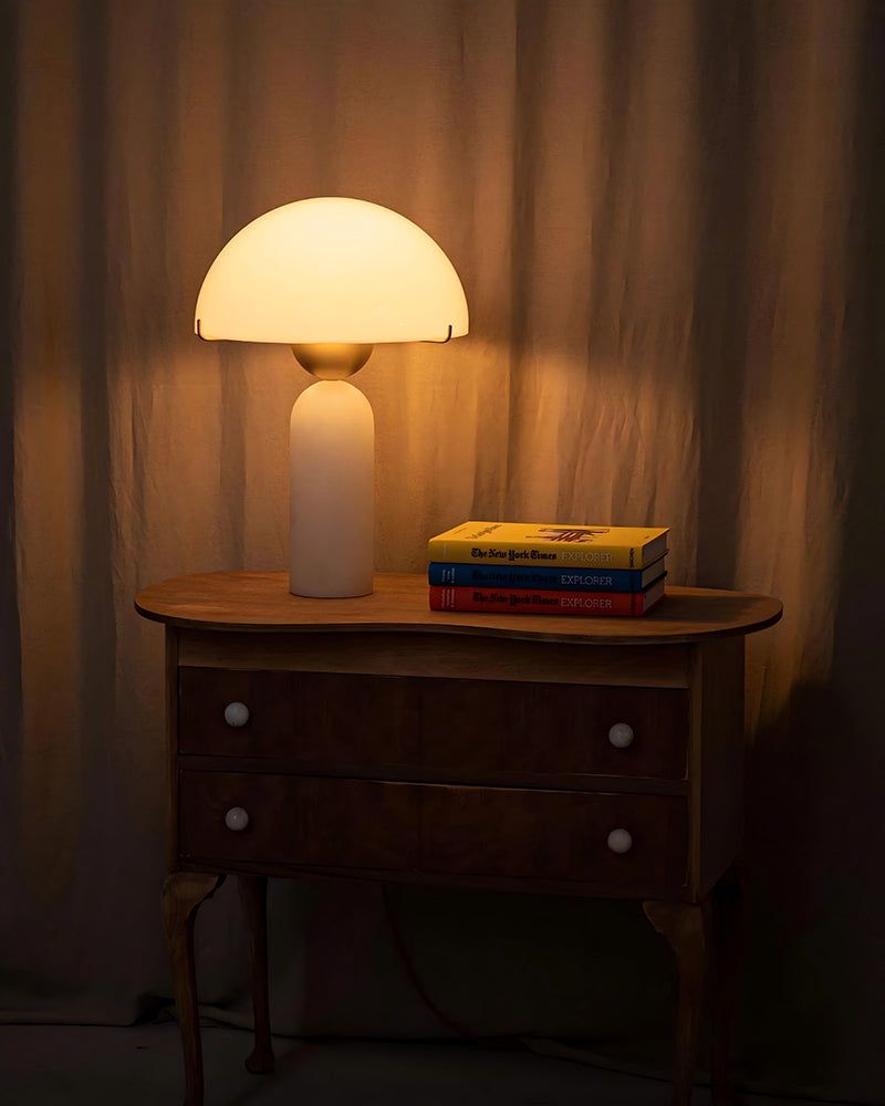 G9 Alabaster white marble table lamp,15W, Dia 12"