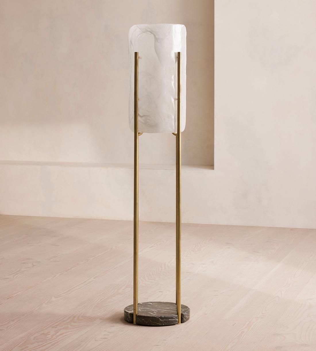 Lea Glass Floor Lamp 63"H