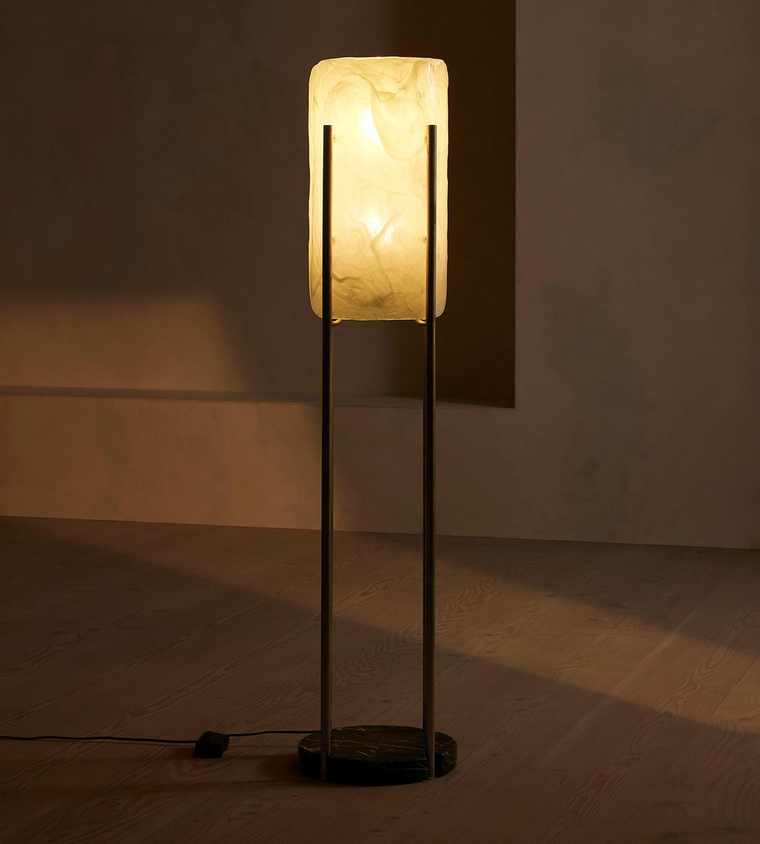 Lea Glass Floor Lamp 63"H