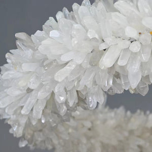 Cervine Round Clear Geode Quartz Crystal Ring Chandelier 24" - Zonesus