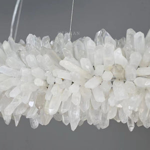 Cervine Round Clear Geode Quartz Crystal Ring Chandelier 24" - Zonesus