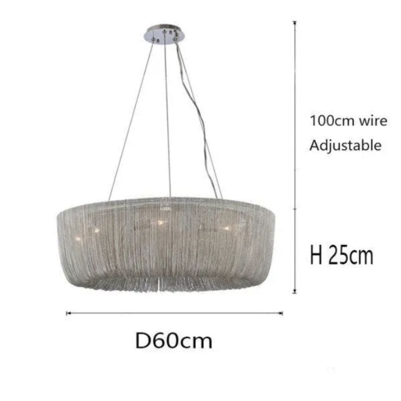 Cadenas Aluminum Chain Tassel Chandelier - Zonesus