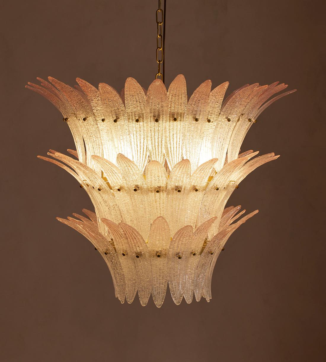 Treviso Pink Glass Chandelier 30"W