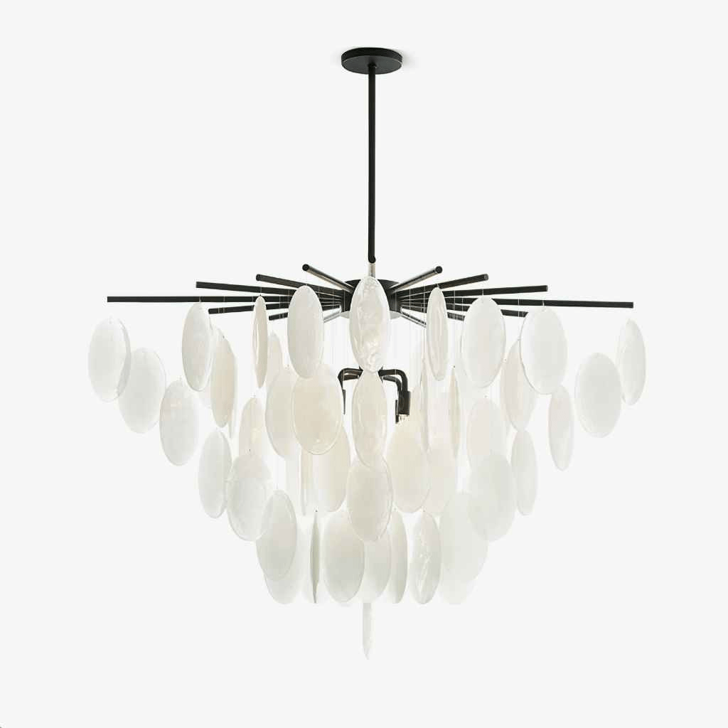 Cascading Selenite Disc Chandelier - Zonesus