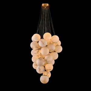 Cluster Alabaster Globe Chandelier - Zonesus