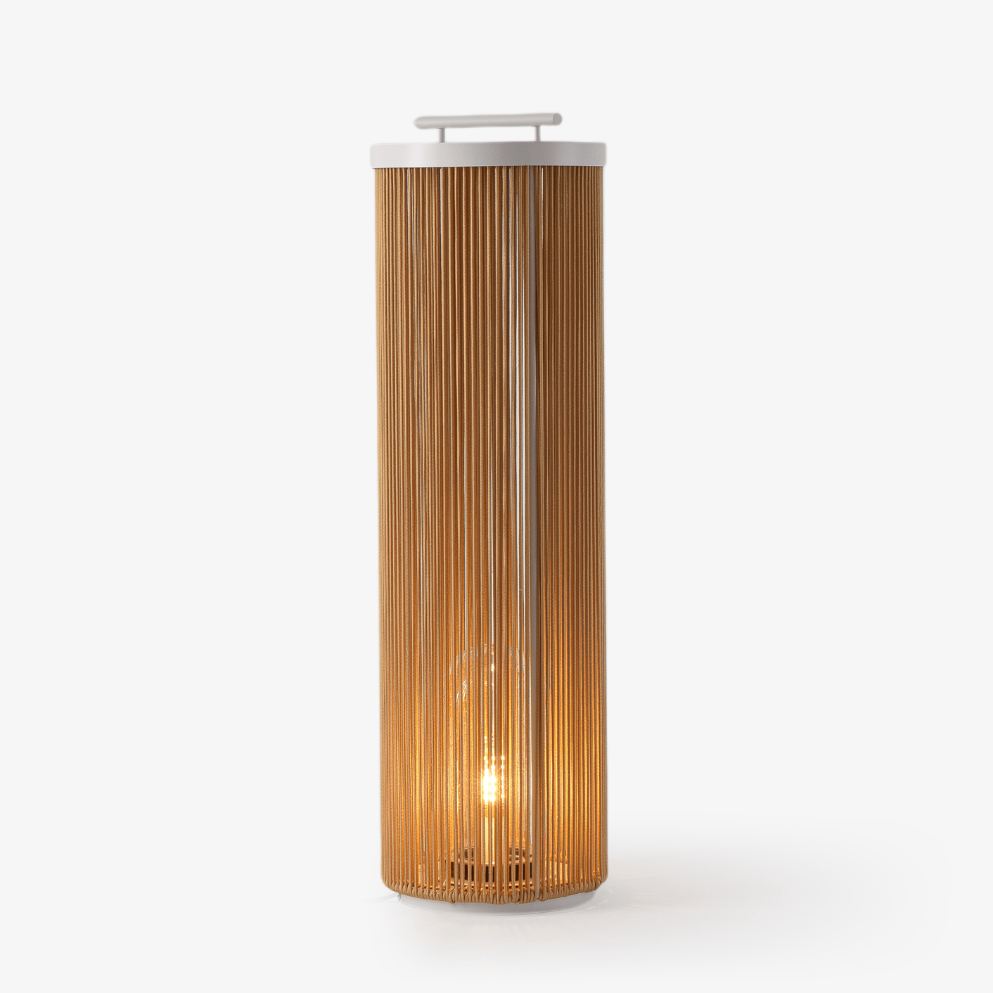 RattanBeam Solar Column Floor Lamp