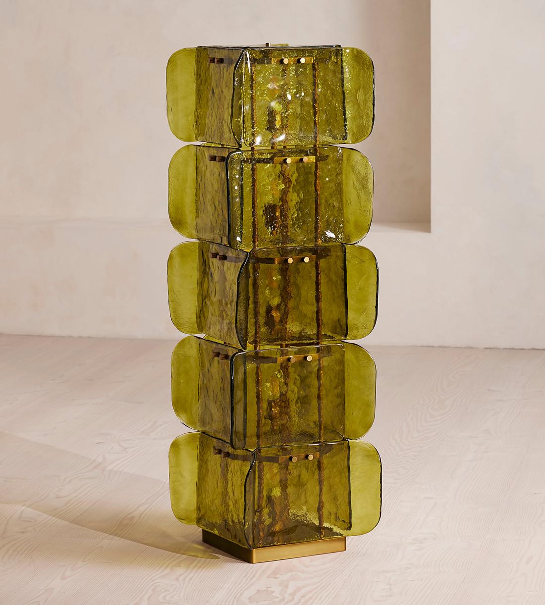 Elias Glass Floor Lamp 55"H