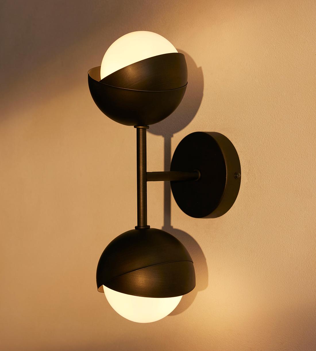 Seed Blackened Brass Wall Light 12"H