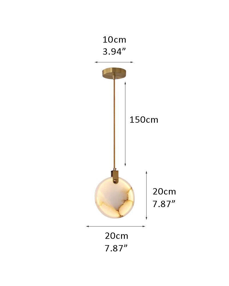 Postmodern LED Spanish Marble Chandelier Lamp in Brass for staircase