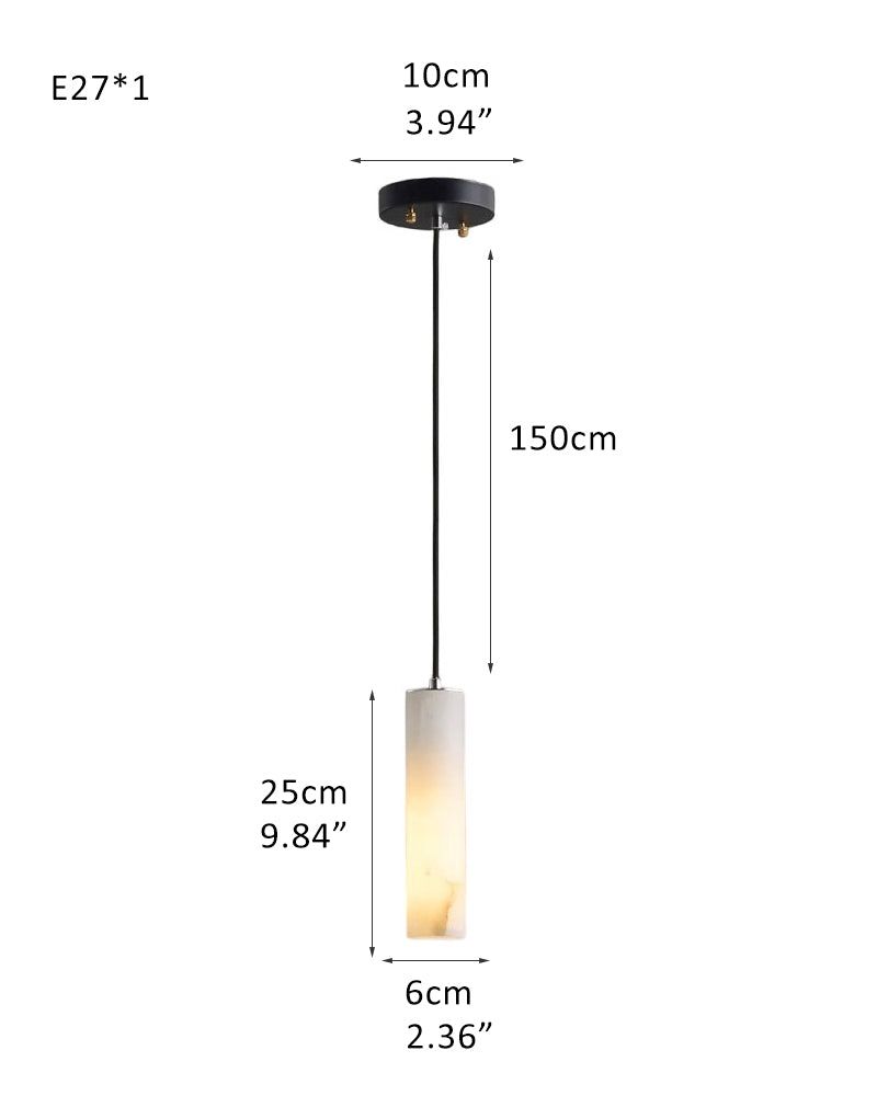 Wide 2.5" Alabaster Cylinder Cluster Ceiling Pendant Lighting Brass Finshed for Hallway Entrance