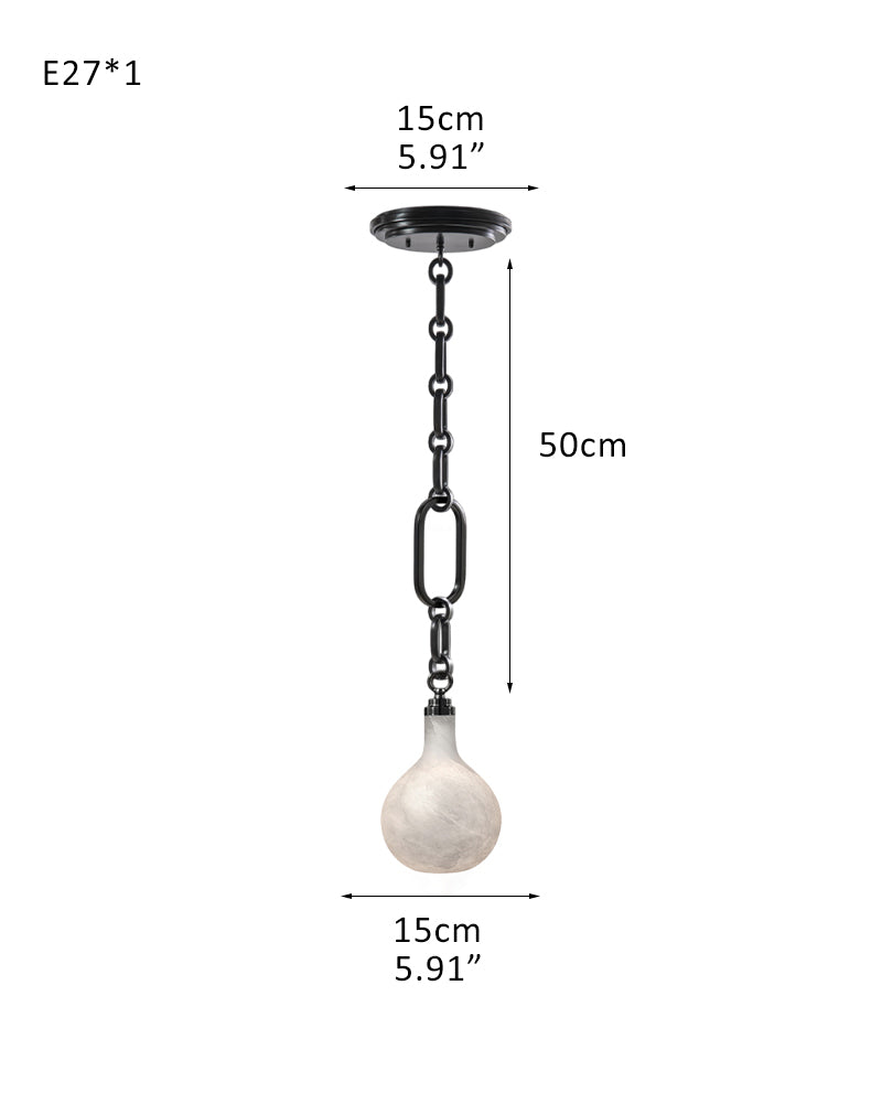 Cluster White Alabaster Globe Pendant Light with adjustable chain | 6" Living room Statement