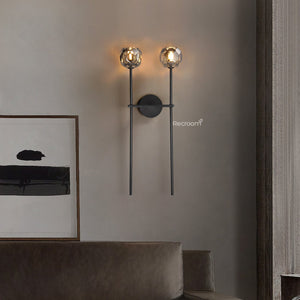 Boulew Crystal Glass Grand Double Sconce 12" - Zonesus