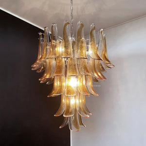 Murano Chandelier – 52 petals – Amber - Zonesus