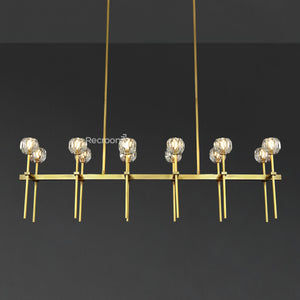 Boulew Crystal Glass Double Linear Chandelier 60" - Zonesus