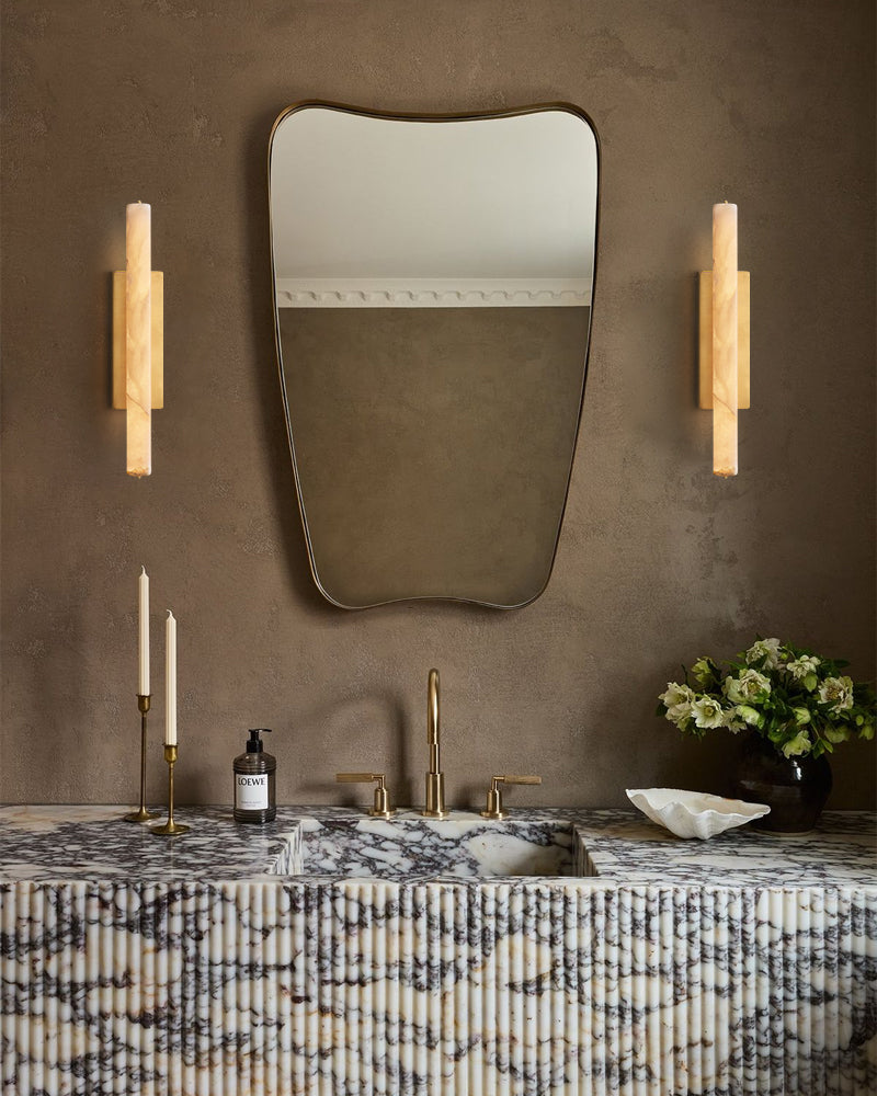 Audubon Single Wall Sconces Flush Mount Lamps 15in 19in 25in | Burnished Brass/Black