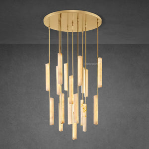 Auduben Alabaster Round Chandelier 40" - Zonesus