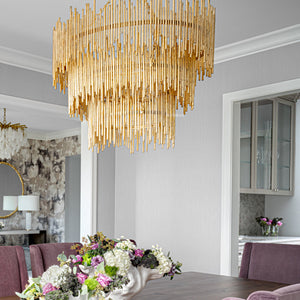 Althely 12 Lights 3- Tier Chandelier - Zonesus