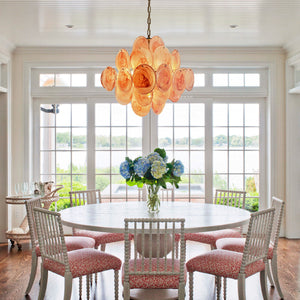 Murano Chandelier 36 Pink Disks - Zonesus