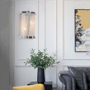 Ashley Aluminum Chain Tassel Wall Sconce - Zonesus