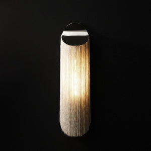 Alisa Luxury Plated Aluminum Chain Tassel Long Wall Lamp - Zonesus