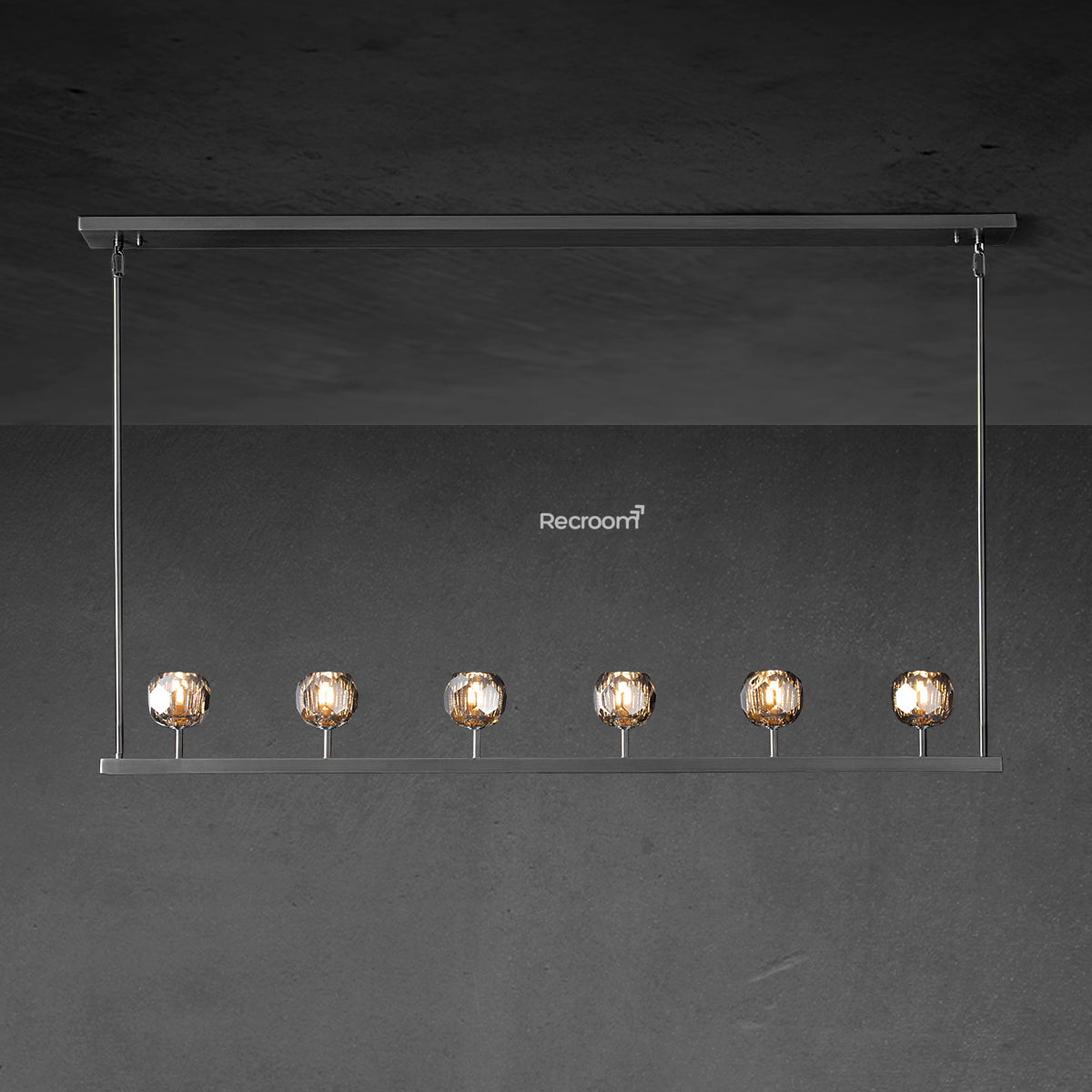 Boulew Crystal Glass Linear Chandelier 60" - Zonesus
