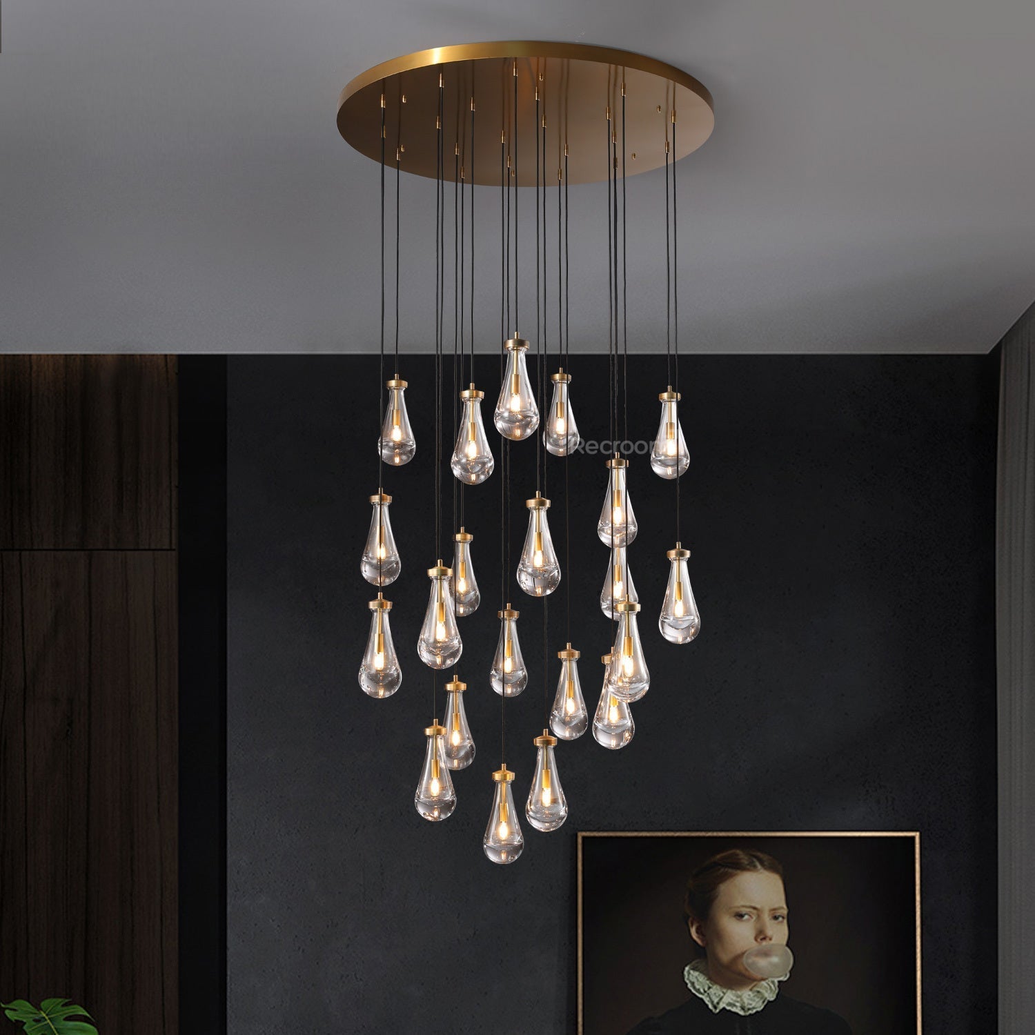 Raindrop Round Chandelier 47" - Zonesus