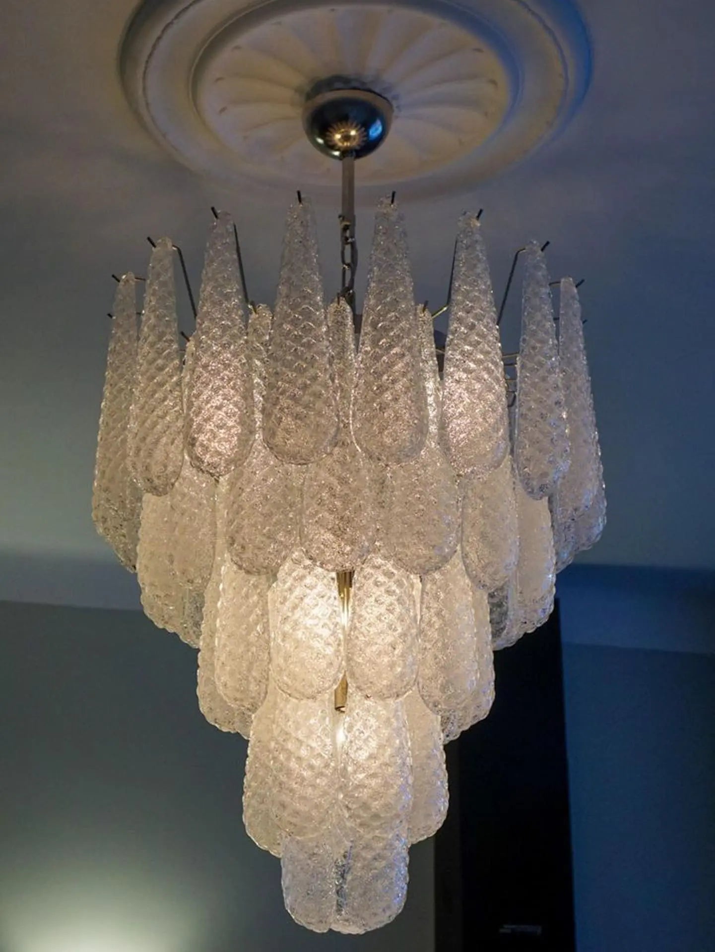 Murano Chandelier – Drop – 52 glasses – Transparent - Zonesus