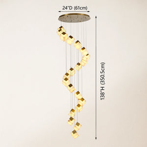 Dave Alabaster High Ceiling Staircase Chandelier 24"D