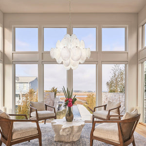 Murano Chandelier 36 White Disks - Zonesus