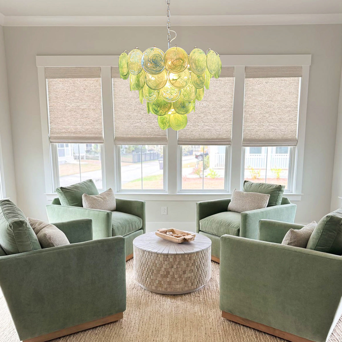 Murano Chandelier 57 Green - Zonesus