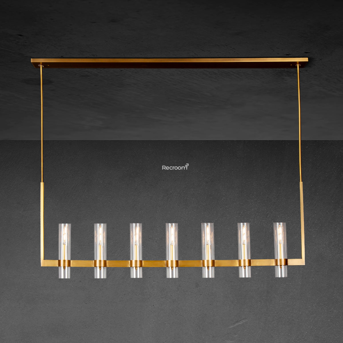 Manory Glass Linear Chandelier 59" - Zonesus