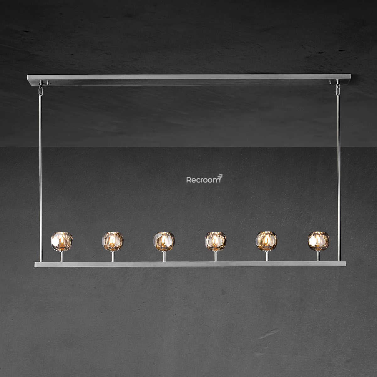 Boulew Crystal Glass Linear Chandelier 60" - Zonesus